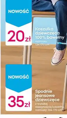 Pepco Spodnie jeansowe dziewczęce z wysoką zawartością bawełny oferta