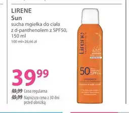 Hebe Sucha mgiełka do ciała z d-panthenolem SPF50 Lirene Sun oferta