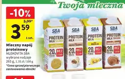 Intermarche Mleczny napój proteinowy Mlekovita SBA ciasteczko oferta