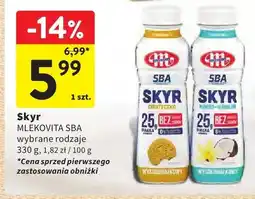 Intermarche Skyr pitny Mlekovita SBA ciasteczko oferta