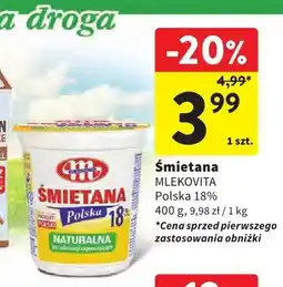 Intermarche Śmietana Mlekovita Polska 18% oferta
