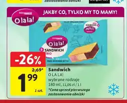 Intermarche Lody kanapka O la la! Sandwich Trio oferta