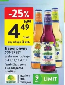 Intermarche Piwo bezalkoholowe Somersby Mandarine & Lime oferta