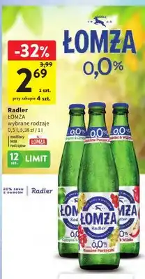 Intermarche Piwo bezalkoholowe Łomża Radler Kwaśne Porzeczki oferta