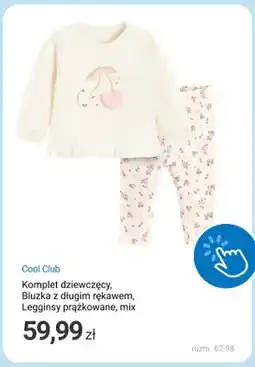 Smyk Komplet dziewczęcy bluzka z długim rękawem i legginsy prążkowane Cool Club oferta