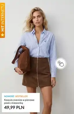 Sinsay Koszula damska oversize w pionowe paski z kieszonką oferta