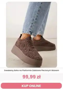 Renee Sneakersy damskie Renee Boho na Platformie Zdobione Plecionym Wzorem oferta