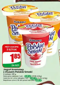 Dino Jogurt kremowy z musem Bakoma Polskie Smaki brzoskwiniowy oferta