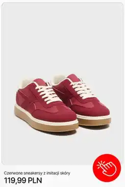 Cropp Sneakersy Cropp czerwone z imitacji skóry oferta