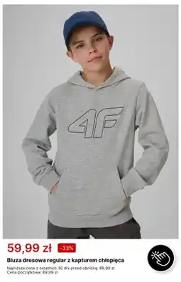 4F Bluza dresowa regular z kapturem chłopięca 4F oferta