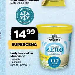 Netto Lody bez cukru waniliowe Mancuso Gelato Zero oferta