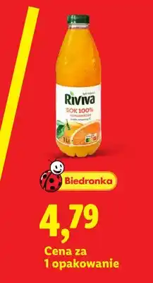 Lidl Sok 100% pomarańczowy Riviva oferta