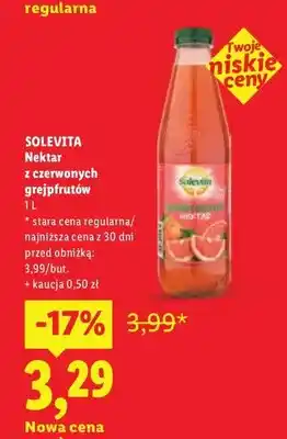 Lidl Nektar z czerwonych grejpfrutów Solevita oferta