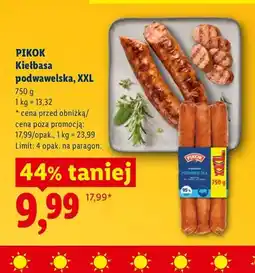 Lidl Kiełbasa podwawelska Pikok XXL oferta
