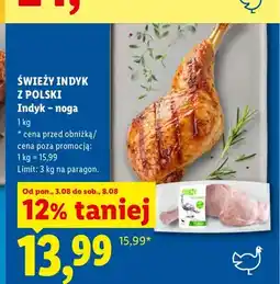 Lidl Indyk - noga Świeży Indyk z Polski oferta