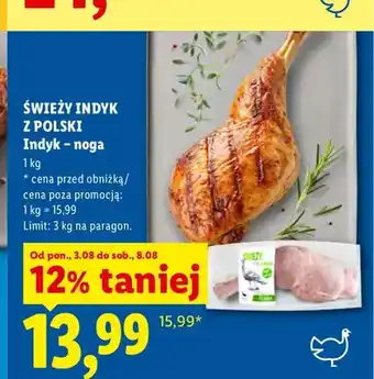 Lidl Indyk - noga Świeży Indyk z Polski oferta