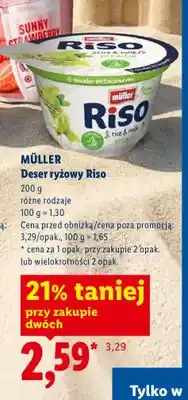 Lidl Deser ryżowy Müller Riso o smaku pistacjowym oferta