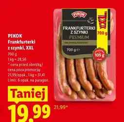 Lidl Frankfurterki z szynki Pikok XXL oferta