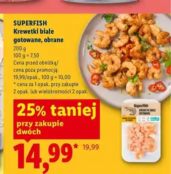 Lidl Krewetki białe gotowane obrane Superfish oferta