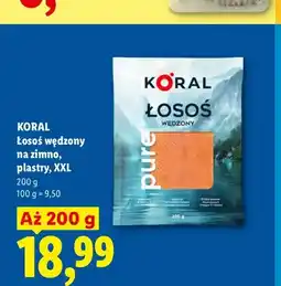 Lidl Łosoś wędzony na zimno plastry XXL Koral oferta