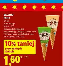 Lidl Lody rożek Ballino orzech laskowy oferta