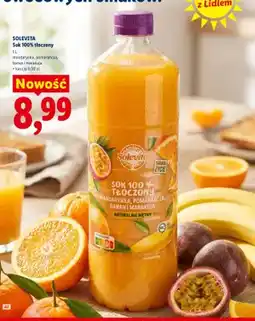 Lidl Sok 100% tłoczony Solevita mandarynka pomarańcza banan marakuja oferta