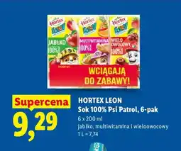 Lidl Sok 100% Hortex Leon jabłko 6-pak oferta