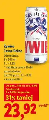 Lidl Piwo Żywiec Jasne Pełne 8-pak oferta