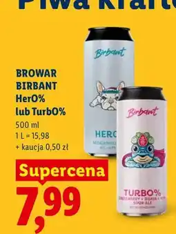 Lidl Piwo bezalkoholowe Browar Birbant Her0% oferta