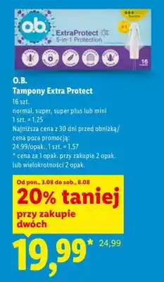 Lidl Tampony Extra Protect O.B. normal oferta
