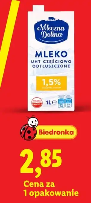 Lidl Mleko UHT Częściowo Odtłuszczone oferta