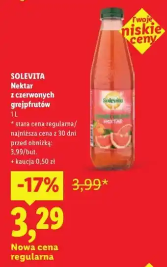 Lidl Solevita Nektar z czerwonych grejpfrutów oferta