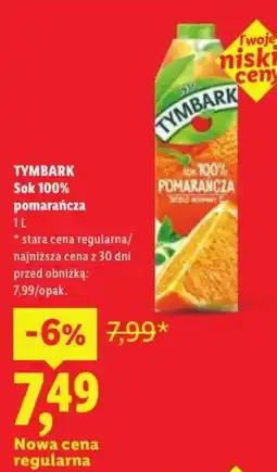 Lidl Sok 100% pomarańcza oferta
