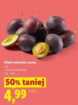 Lidl Śliwki niebieskie, luzem oferta