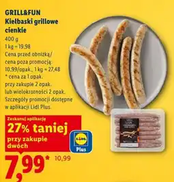 Lidl GRILL&FUN Kiełbaski grillowe cienkie oferta