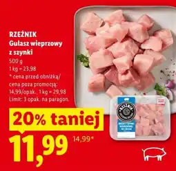 Lidl RZEŹNIK Gulasz wieprzowy z szynki oferta