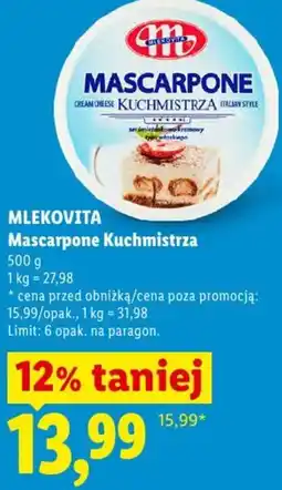 Lidl Mlekovita Mascarpone Kuchmistrza oferta