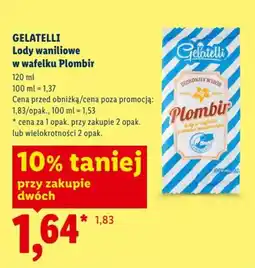 Lidl Lody waniliowe w wafelku Plombir oferta
