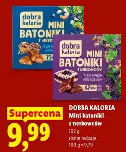Lidl Dobra Kaloria Mini batoniki z nerkowców oferta