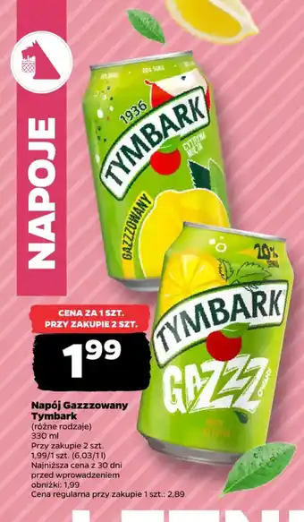 Netto Napój Gazzzowany Tymbark oferta