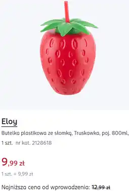 Rossmann Eloy Butelka plastikowa ze słomką, Truskawka, poj oferta