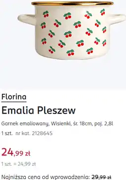 Rossmann Florina Emalia Pleszew Garnek emaliowany, Wisienki, ř. 18cm, poj oferta