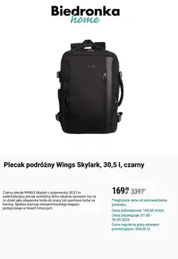 Biedronka Plecak podróżny Wings Skylark oferta
