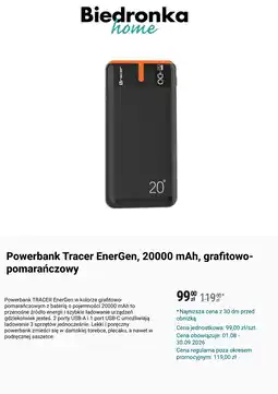 Biedronka Powerbank Tracer EnterGen oferta