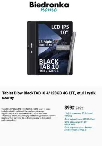 Tablet Blow Black TAB10 etui i rysik