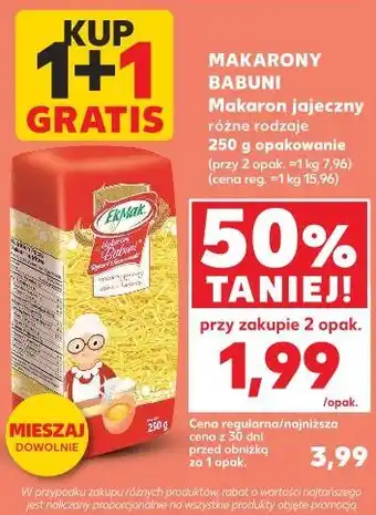 Kaufland Makarony Babuni Makaron jajeczny oferta