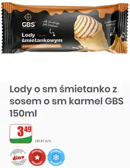 Dino Lody o smaku śmietankowym z sosem o smaku karmelowym GBS oferta