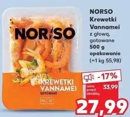 Kaufland NORSO Krewetki Vannamei z głową, gotowane oferta