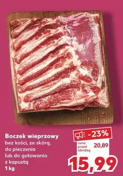 Kaufland Boczek wieprzowy bez kości, ze skórą, do pieczenia lub do gotowania z kapustą oferta