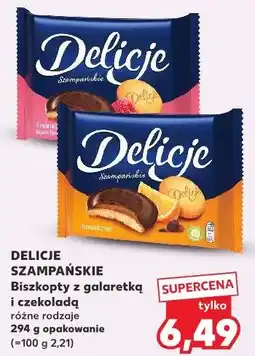 Kaufland Delicje Szampańskie Biszkopty z galaretką i czekoladą oferta